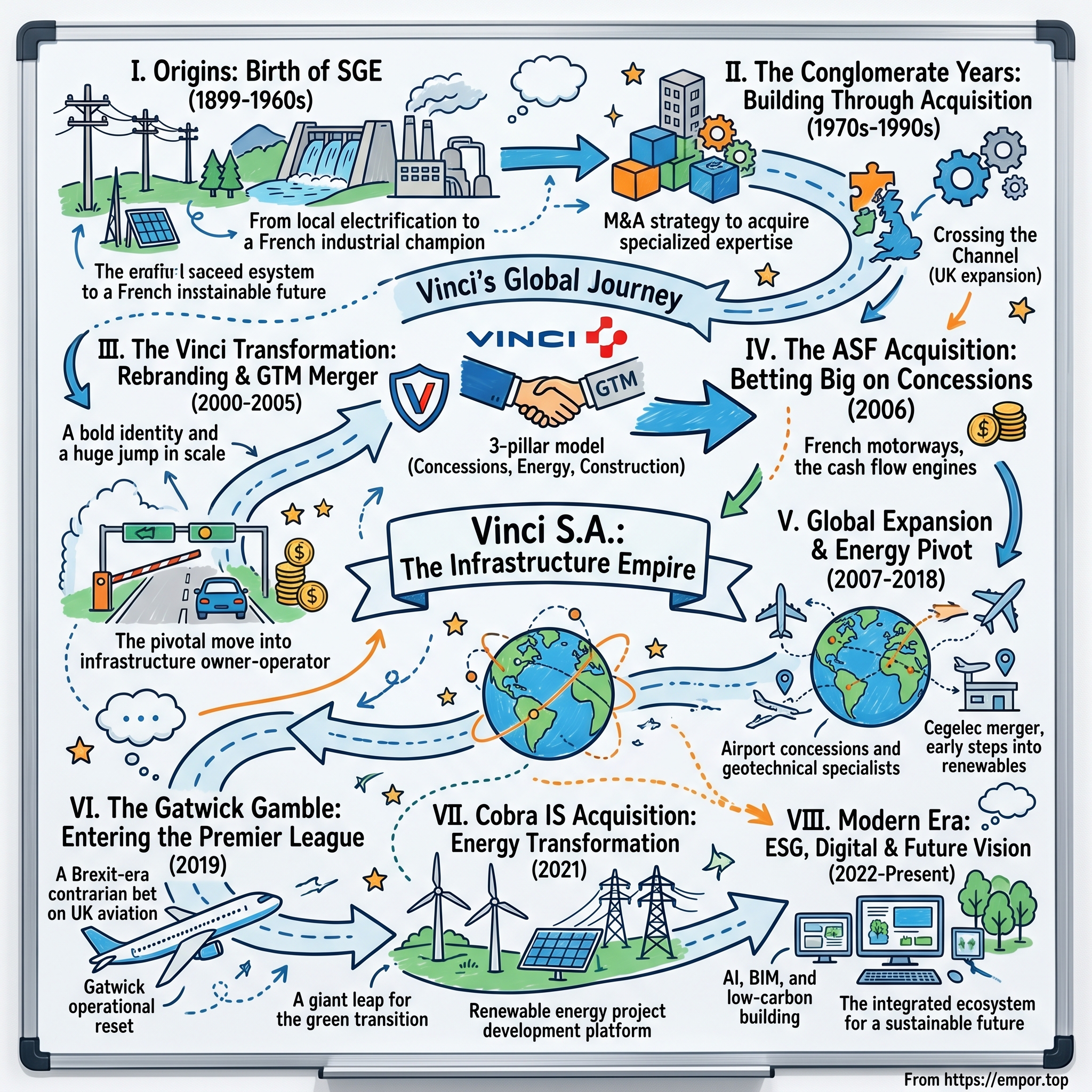 Vinci S.A. visual story map
