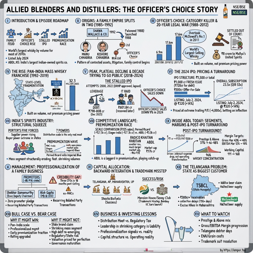 Allied Blenders and Distillers Limited visual story map
