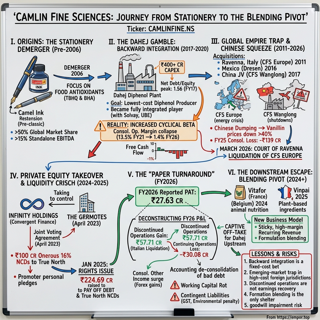 Camlin Fine Sciences Limited visual story map