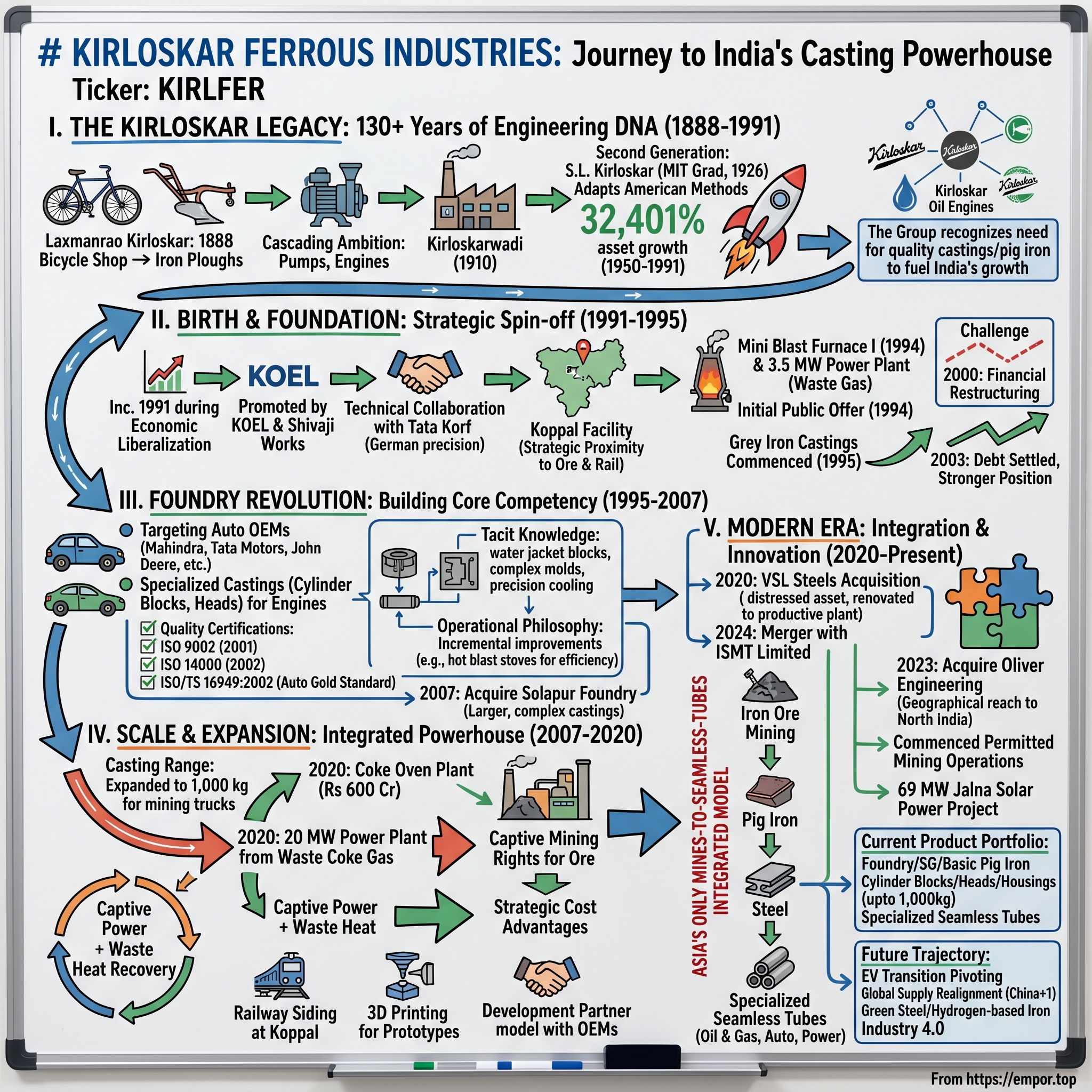 Kirloskar Ferrous Industries visual story map