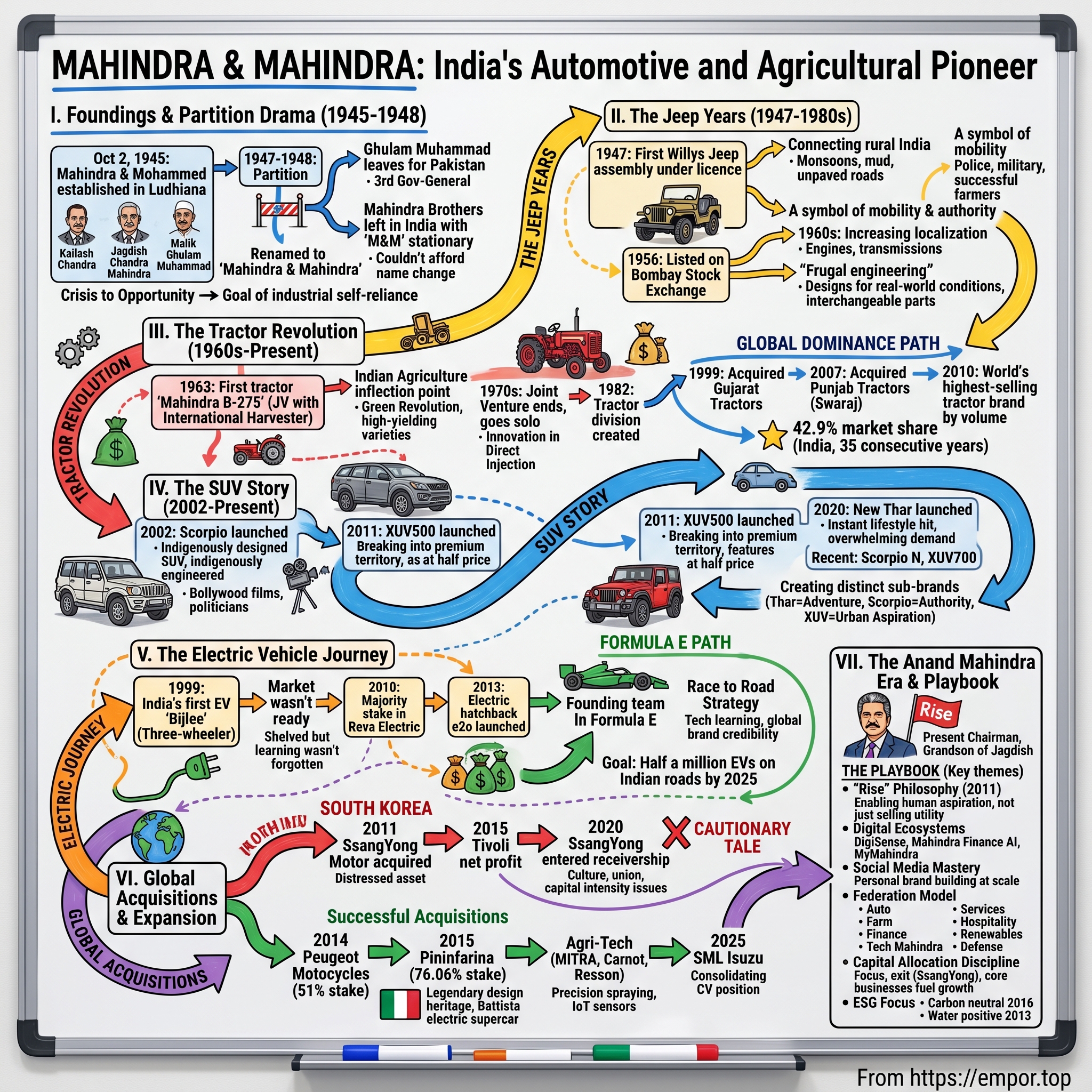 Mahindra & Mahindra visual story map