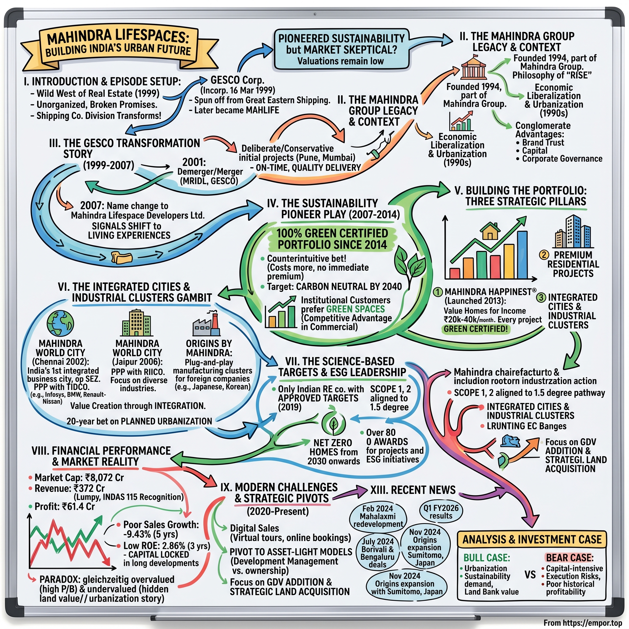Mahindra Lifespace Developers visual story map