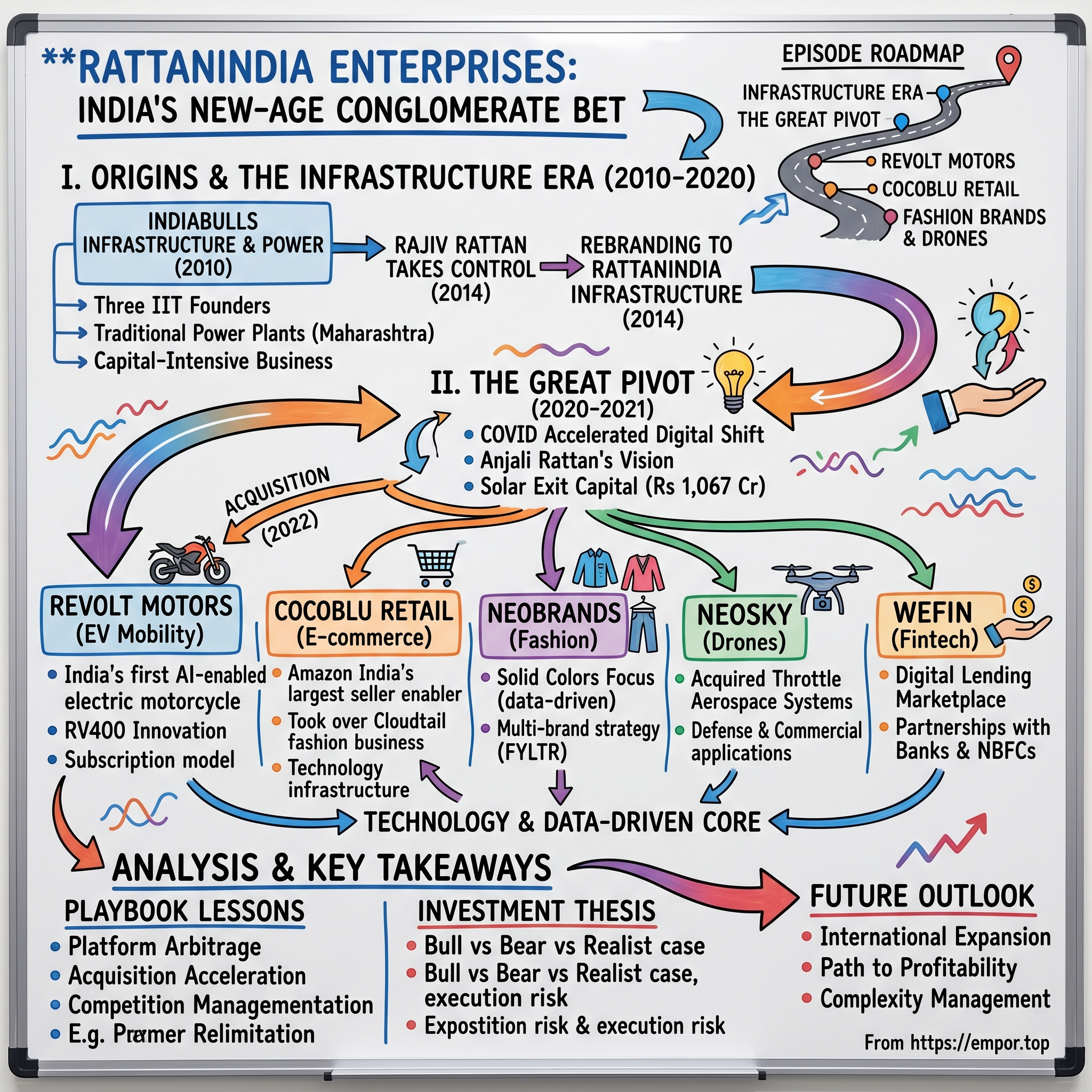 RattanIndia Enterprises visual story map