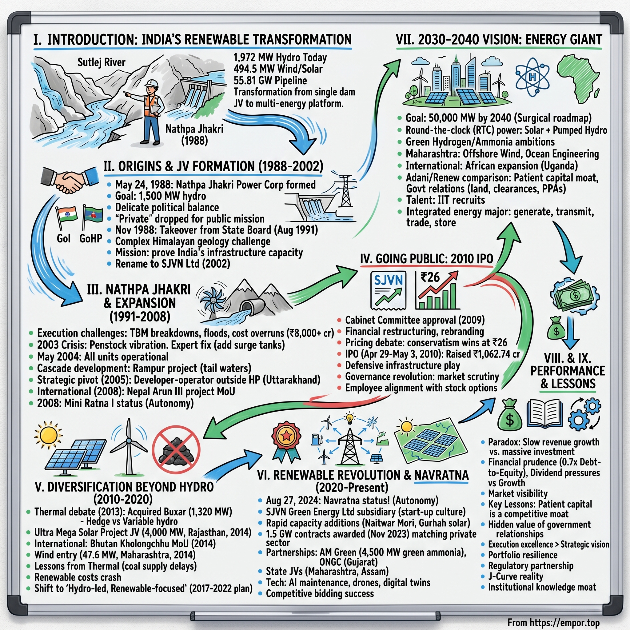 SJVN Limited visual story map
