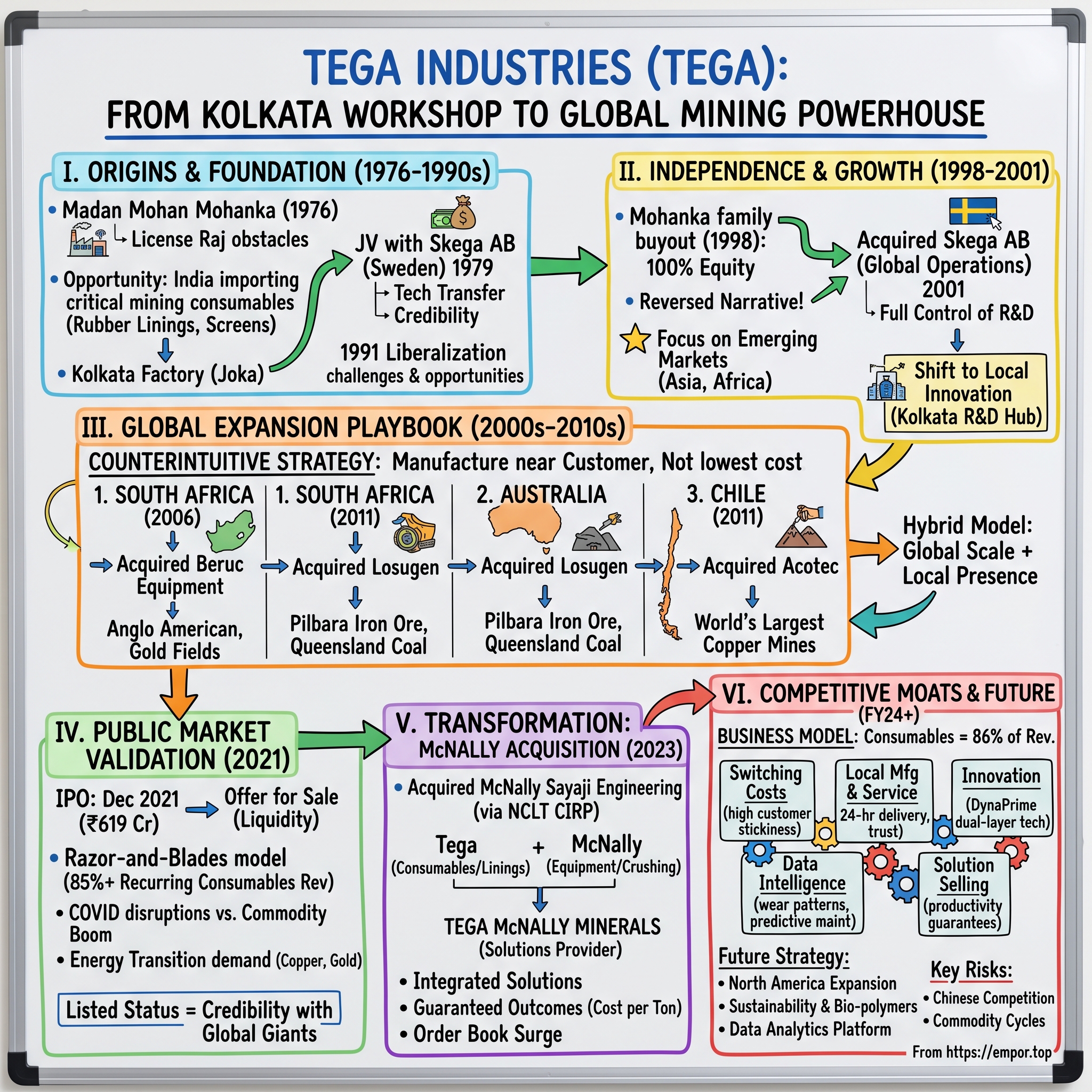 Tega Industries visual story map