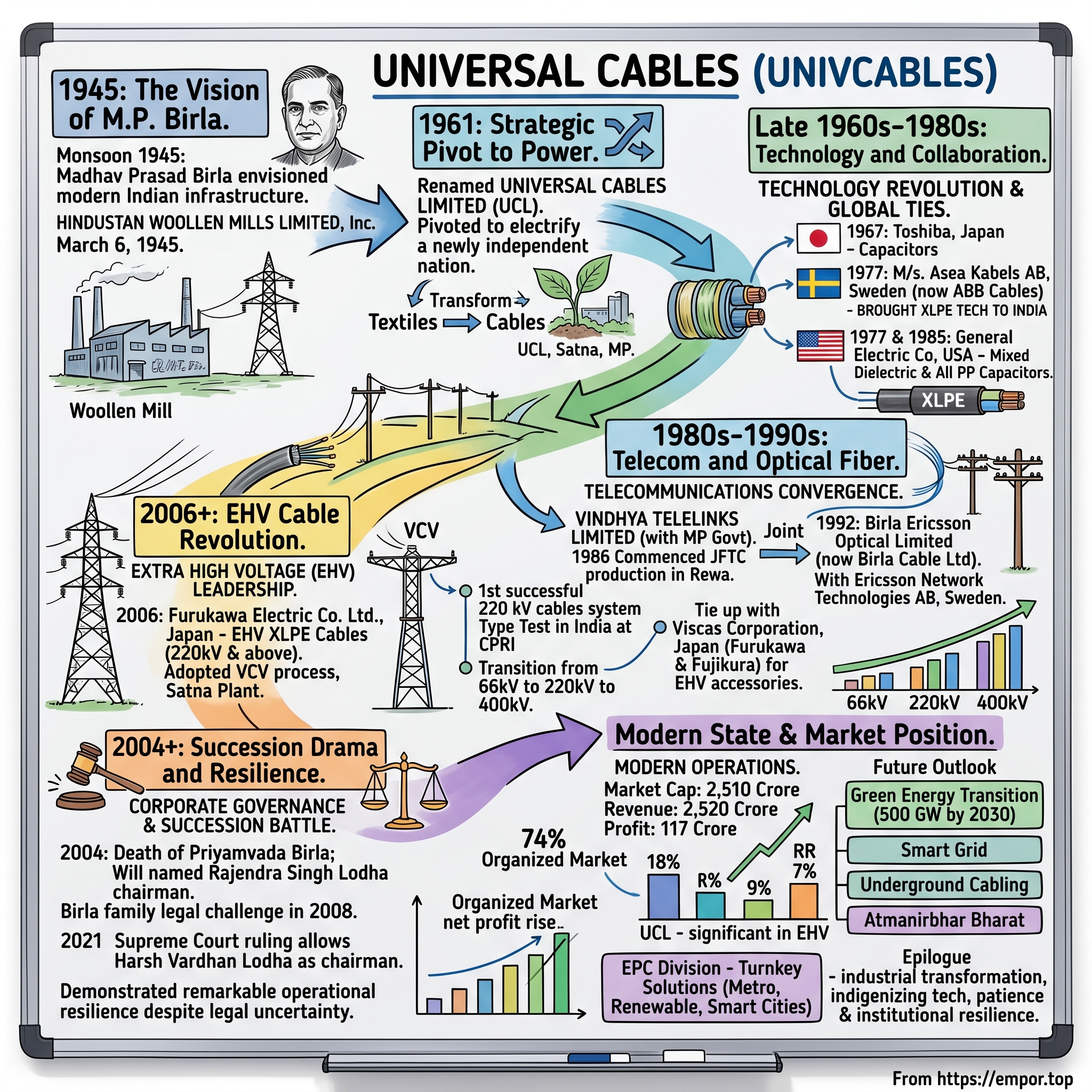 Universal Cables visual story map