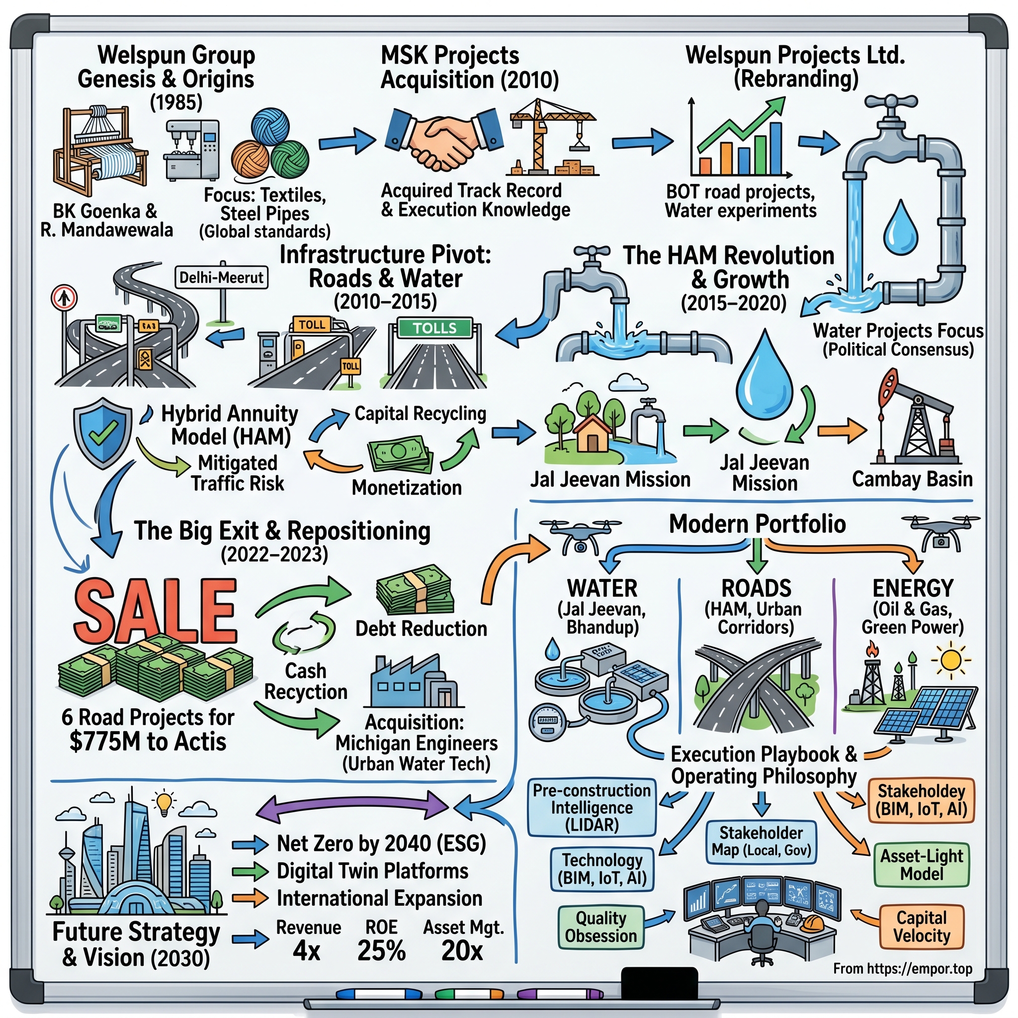 Welspun Enterprises visual story map