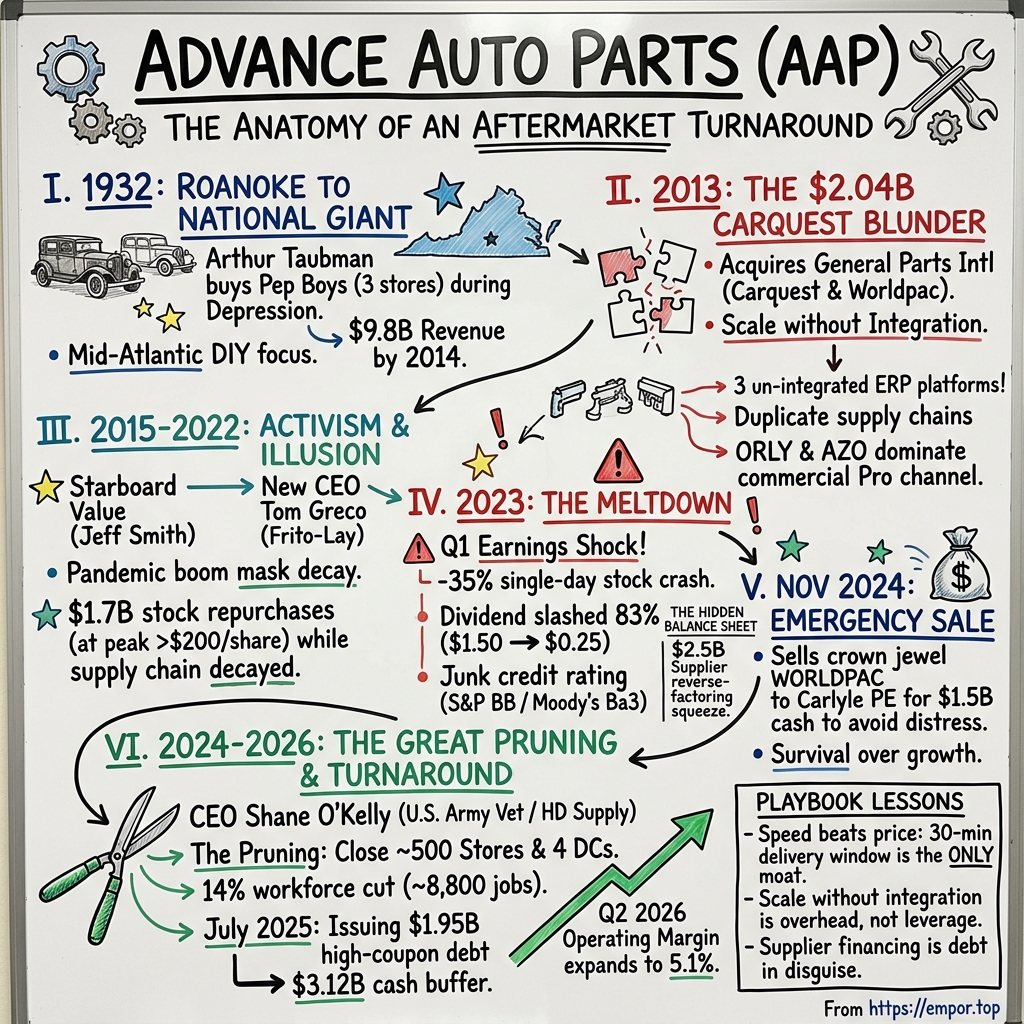 Advance Auto Parts visual story map