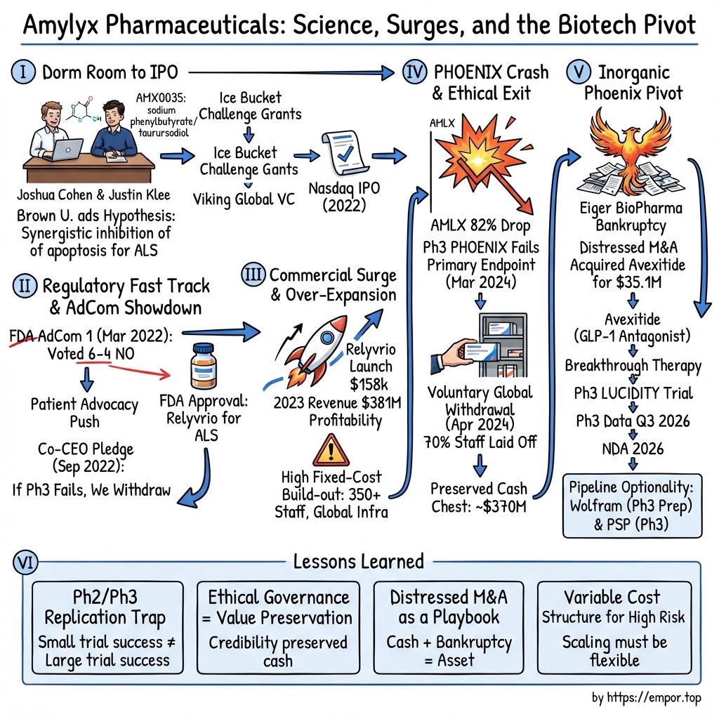 Amylyx Pharmaceuticals visual story map