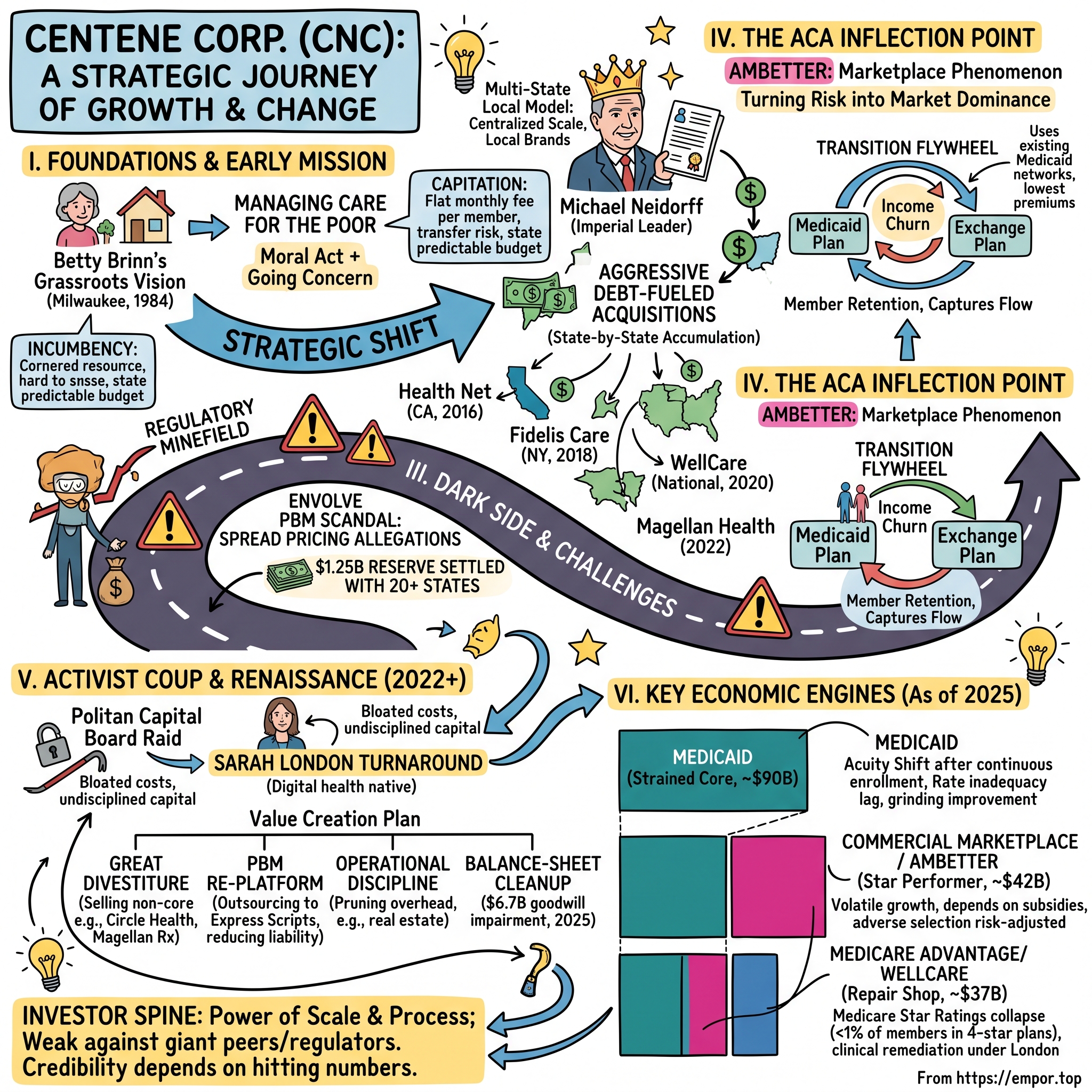 Centene Corp visual story map