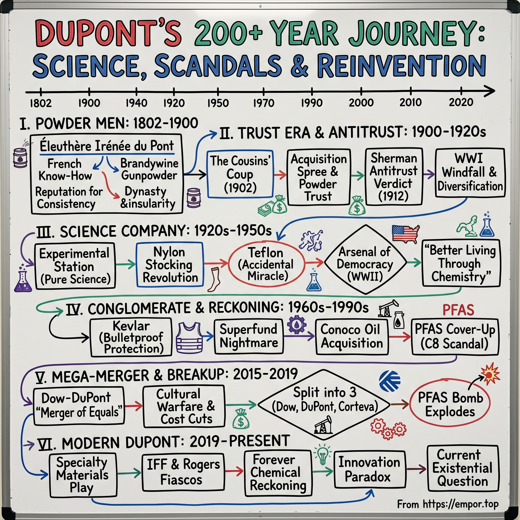 DuPont de Nemours visual story map