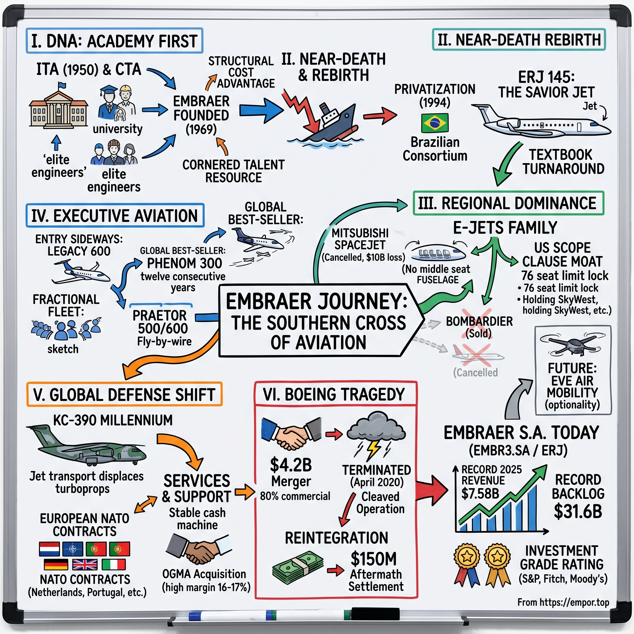Embraer visual story map