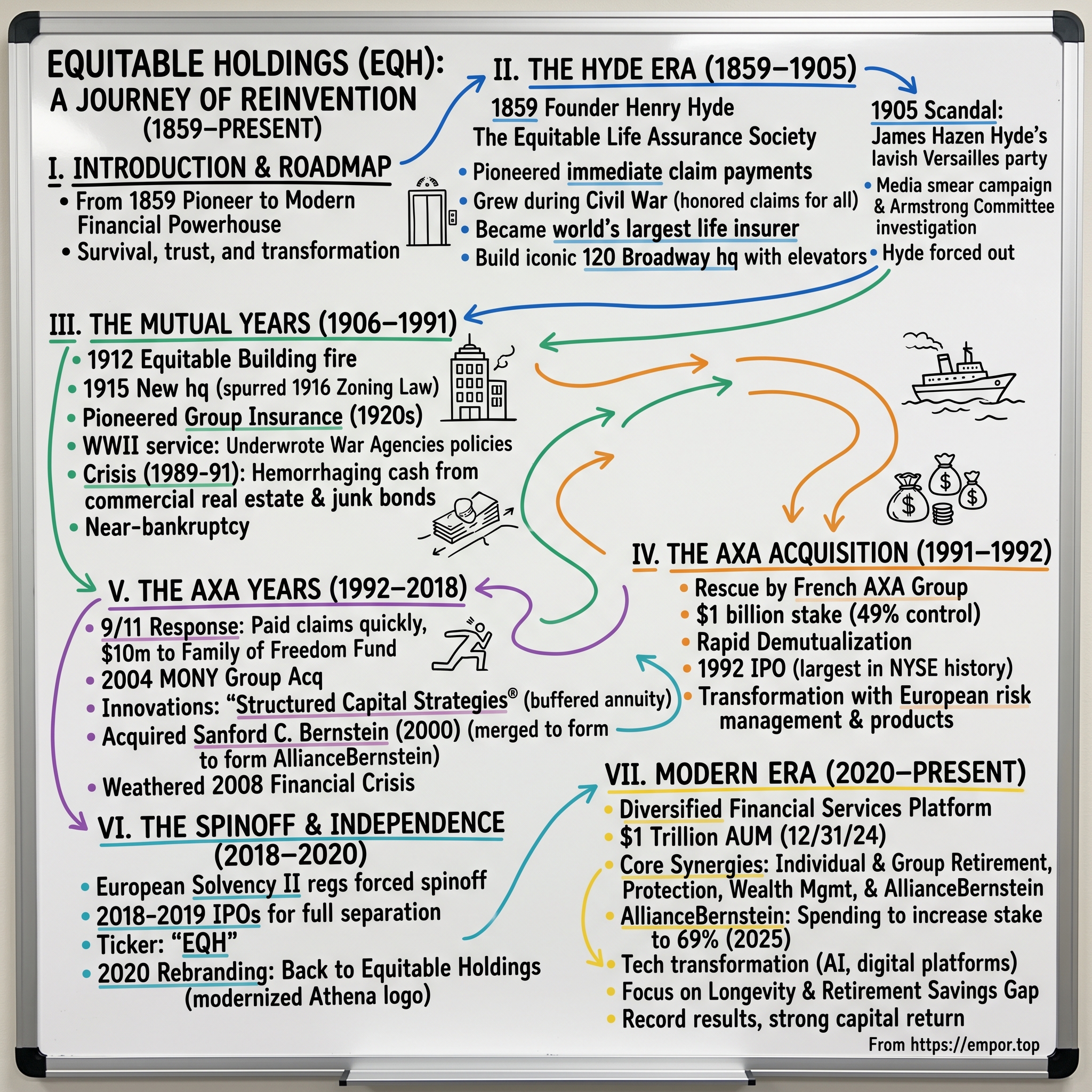 Equitable Holdings visual story map