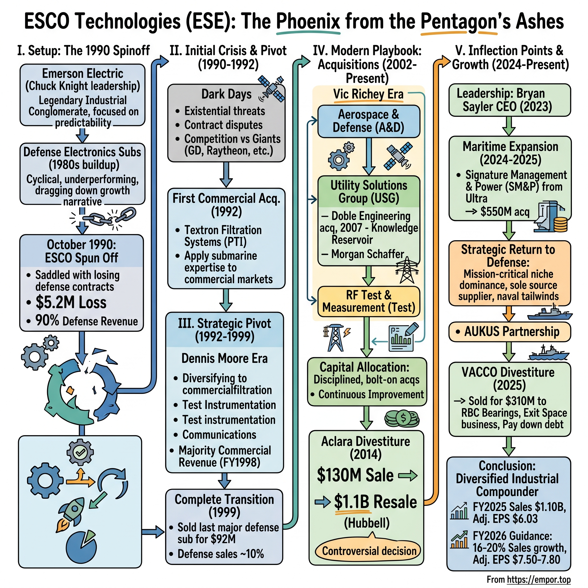 ESCO Technologies visual story map