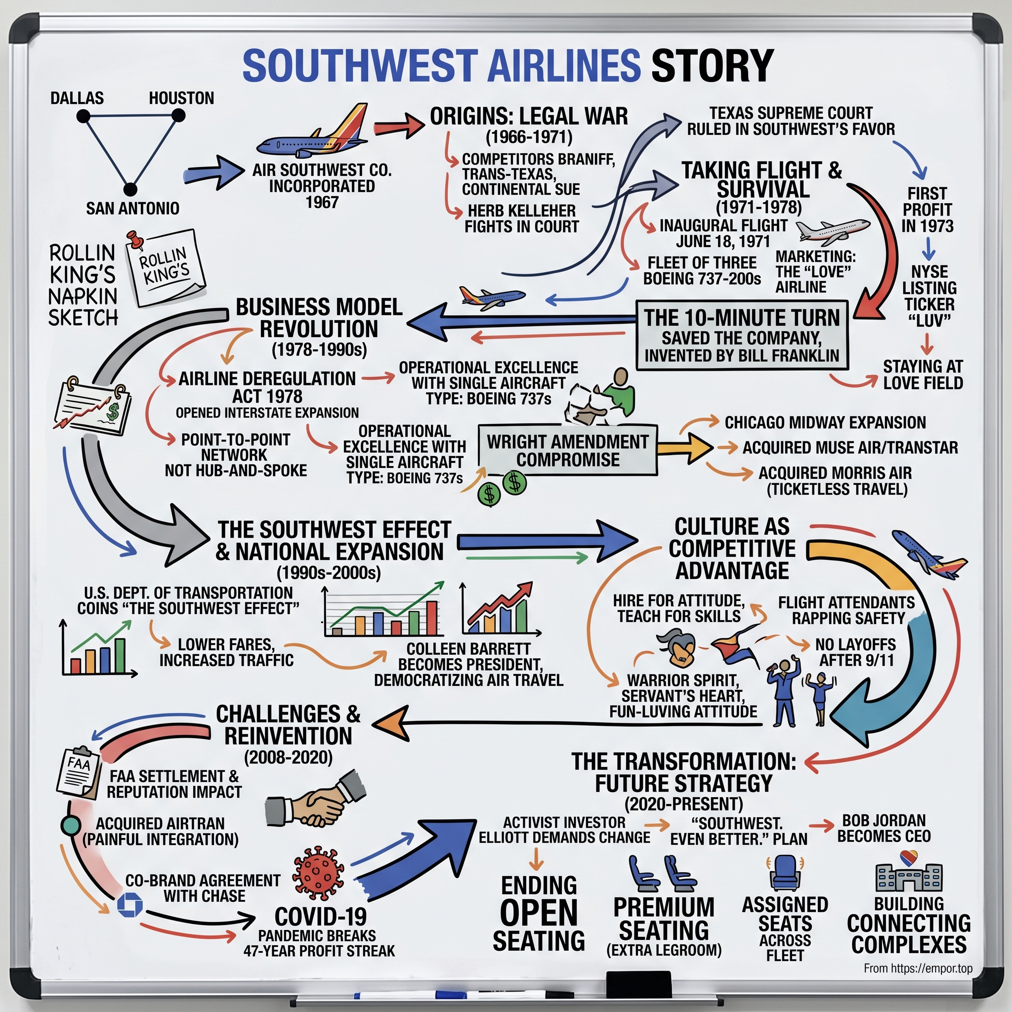 Southwest Airlines visual story map