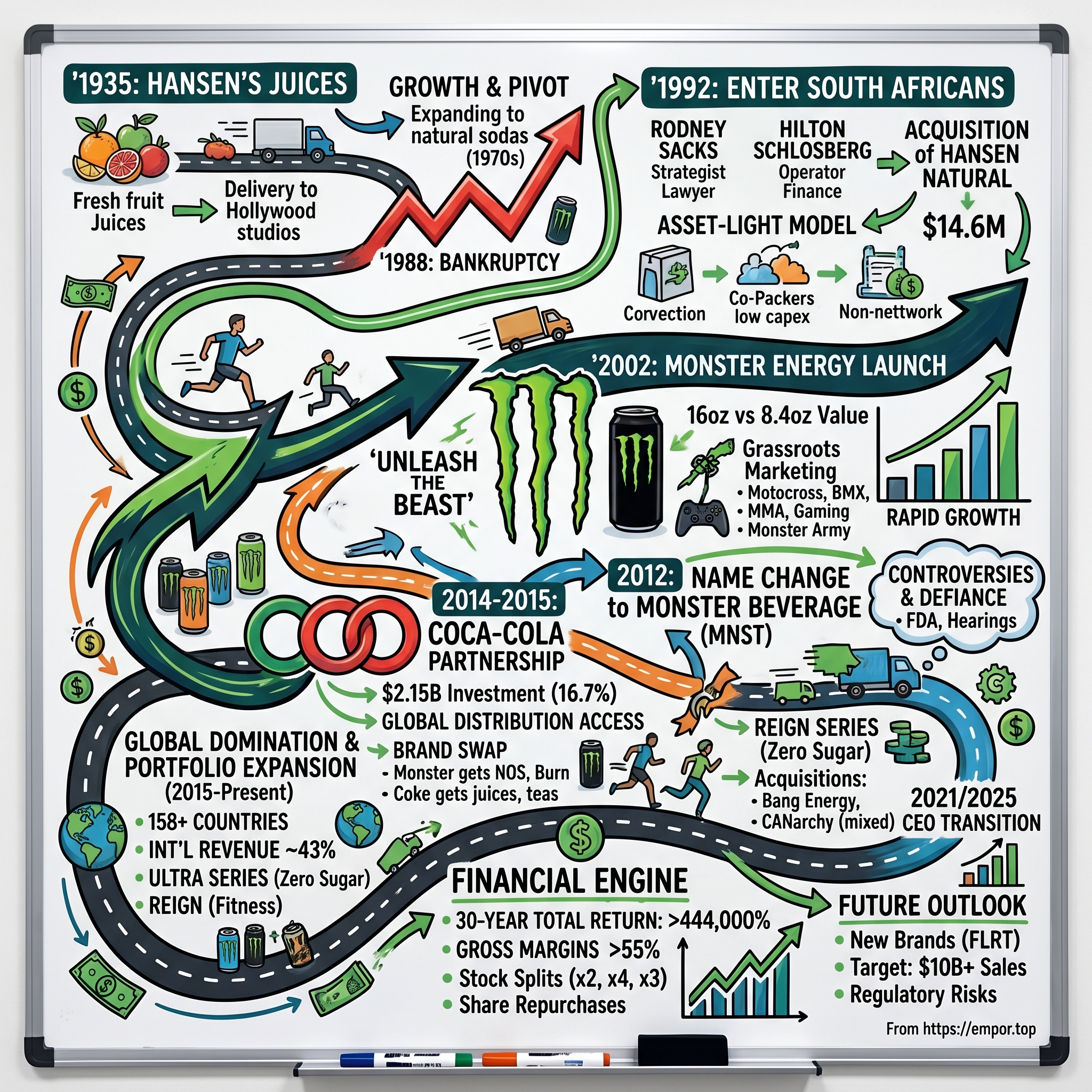 Monster Beverage visual story map