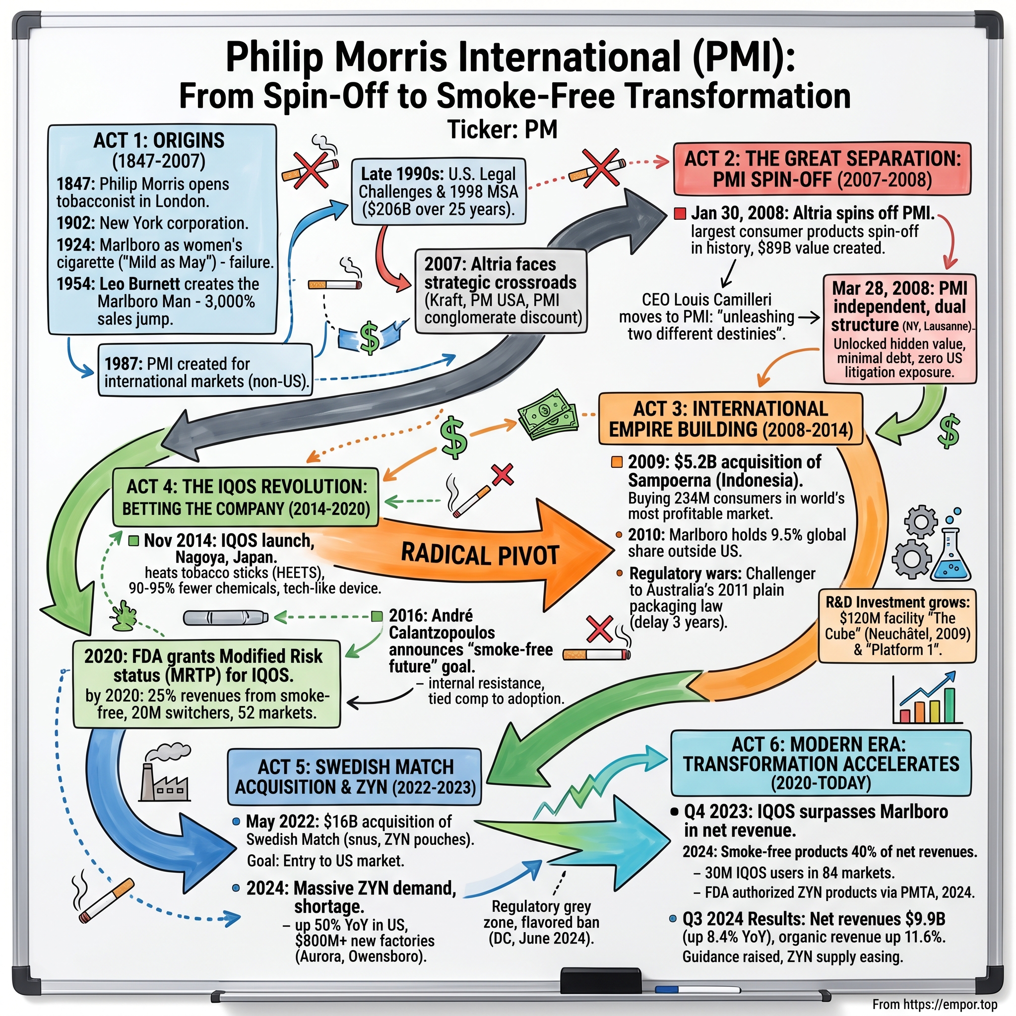 Philip Morris International visual story map