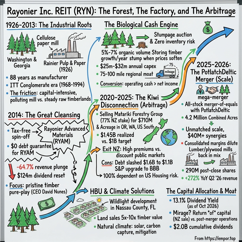 Rayonier REIT visual story map