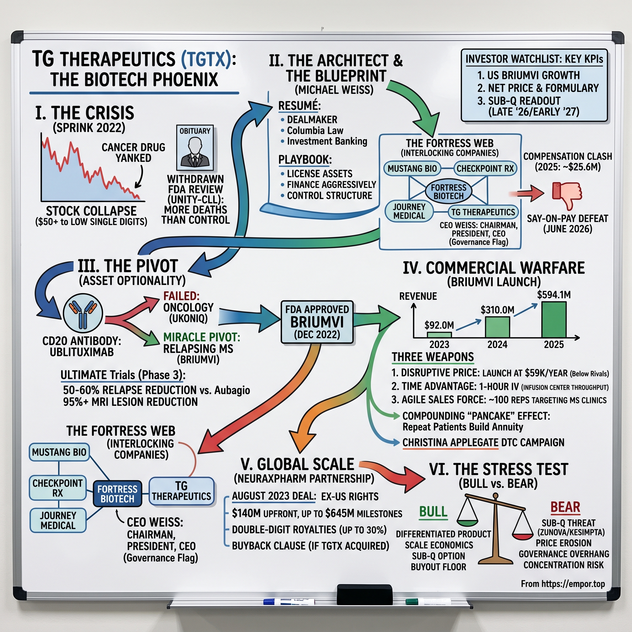TG Therapeutics visual story map